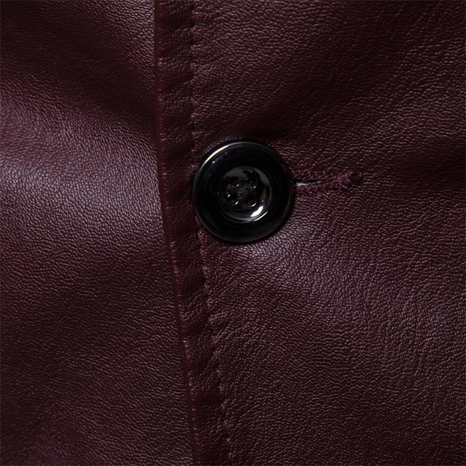 Mens 2 Button Leather Blazer Jacket Faux Leather Sport Suit Coat Regular Fit Lined Business PU Jackets