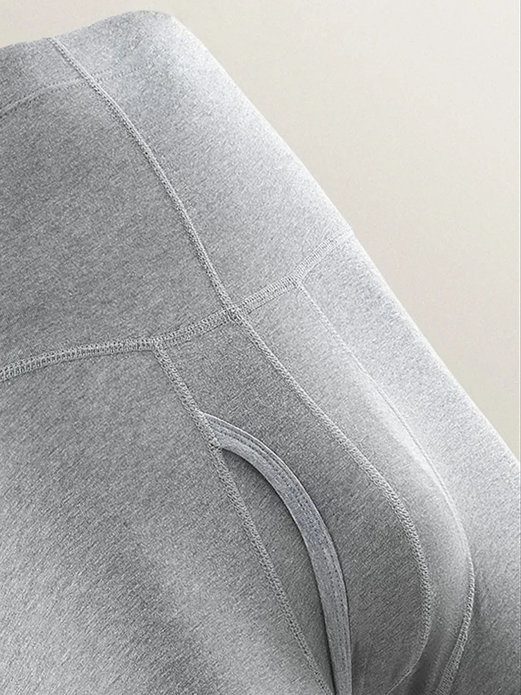 Men's High-rise Cotton Thermal Bottoms With Fly