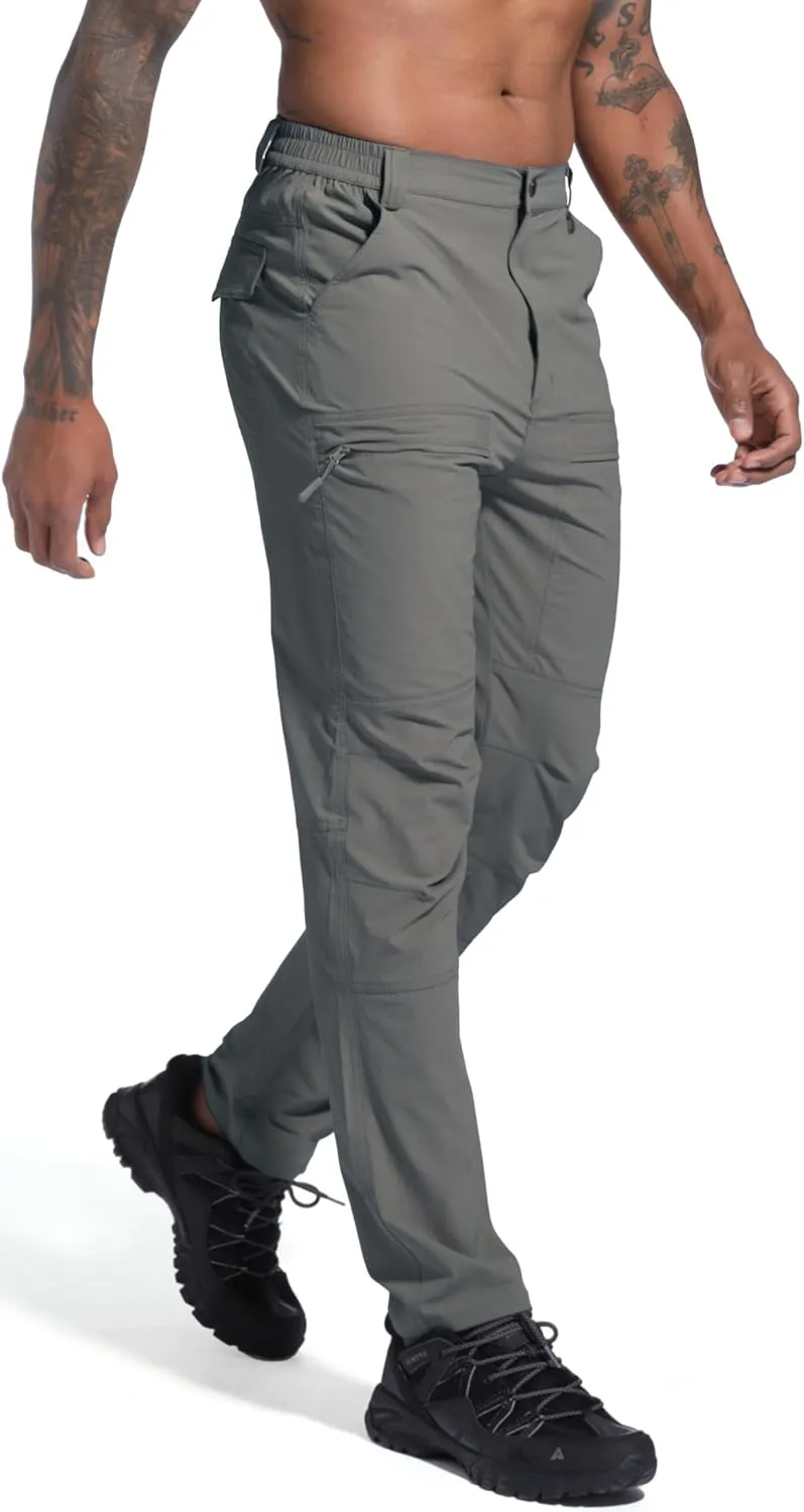 Men's Lightweight Hiking Cargo Pants Waterproof Quick Dry Travel Fishing Climbing Work Outdoor Pants