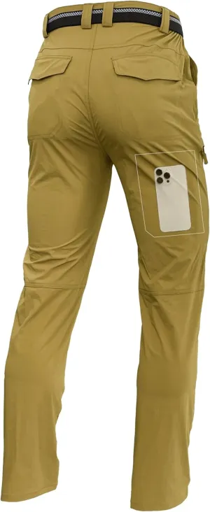 Men's Lightweight Hiking Cargo Pants Waterproof Quick Dry Travel Fishing Climbing Work Outdoor Pants