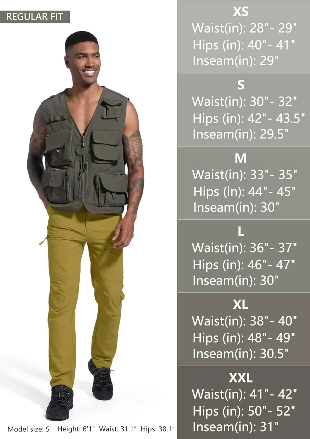 Men's Lightweight Hiking Cargo Pants Waterproof Quick Dry Travel Fishing Climbing Work Outdoor Pants