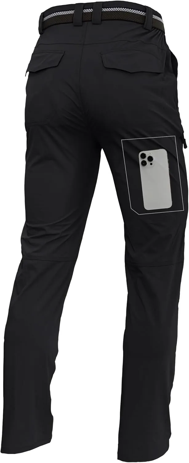 Men's Lightweight Hiking Cargo Pants Waterproof Quick Dry Travel Fishing Climbing Work Outdoor Pants