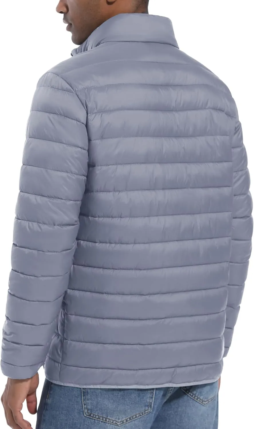 Mens Lightweight Puffer Jackets Warm Puffy Winter Down Jacket Windproof Water Repellent Quilted Coat