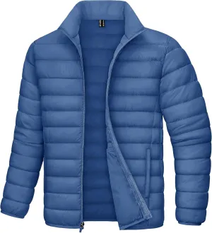 Mens Lightweight Puffer Jackets Warm Puffy Winter Down Jacket Windproof Water Repellent Quilted Coat