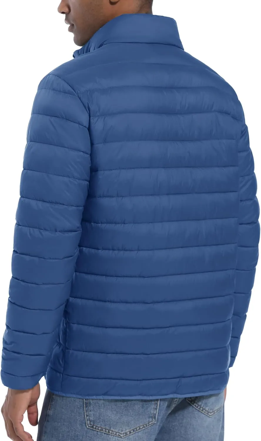 Mens Lightweight Puffer Jackets Warm Puffy Winter Down Jacket Windproof Water Repellent Quilted Coat