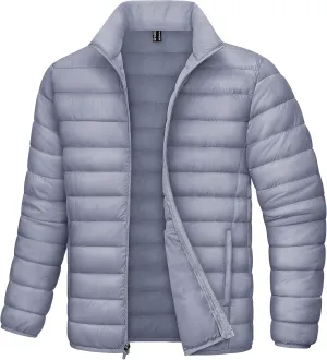 Mens Lightweight Puffer Jackets Warm Puffy Winter Down Jacket Windproof Water Repellent Quilted Coat