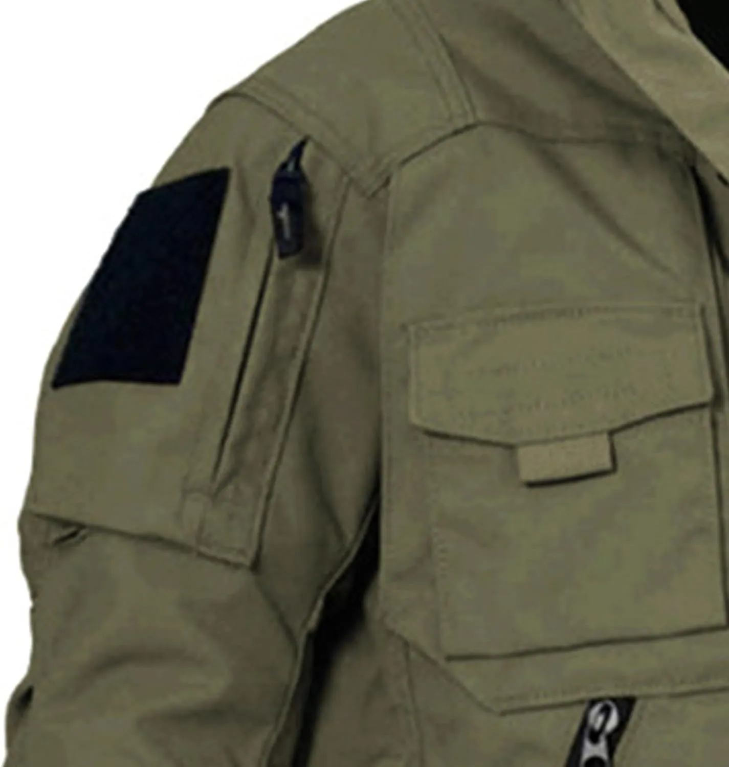 Men's Outdoor Cargo Tactical Jackets Multi-Pockets Stand Collar Military Jackets Lightweight Cotton Windbreaker