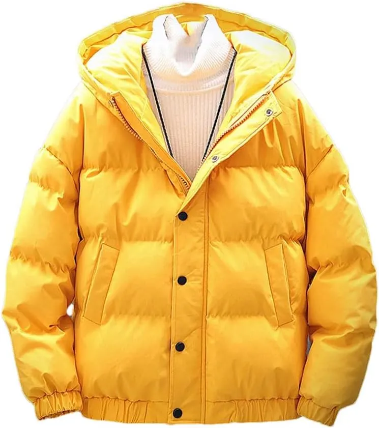 Men's Winter Thicken Cotton Padded Jacket Hooded Windproof Warm Parkas Coat Fashion Loose Fit Male Outerwear