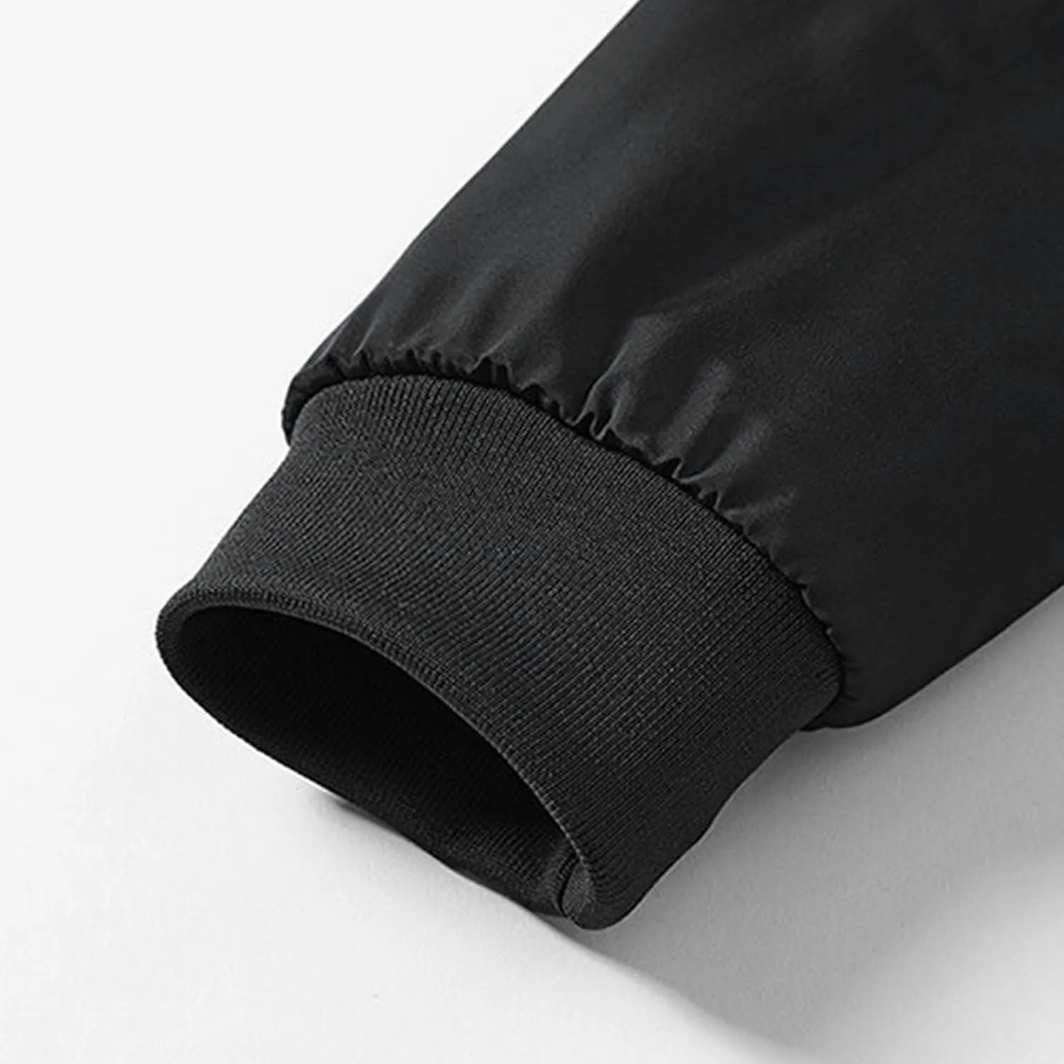 Men's Zipper Quilted Lined Bomber Jacket Stand Collar Warm Winter Padded Coat Windproof Casual Cotton Windbreaker