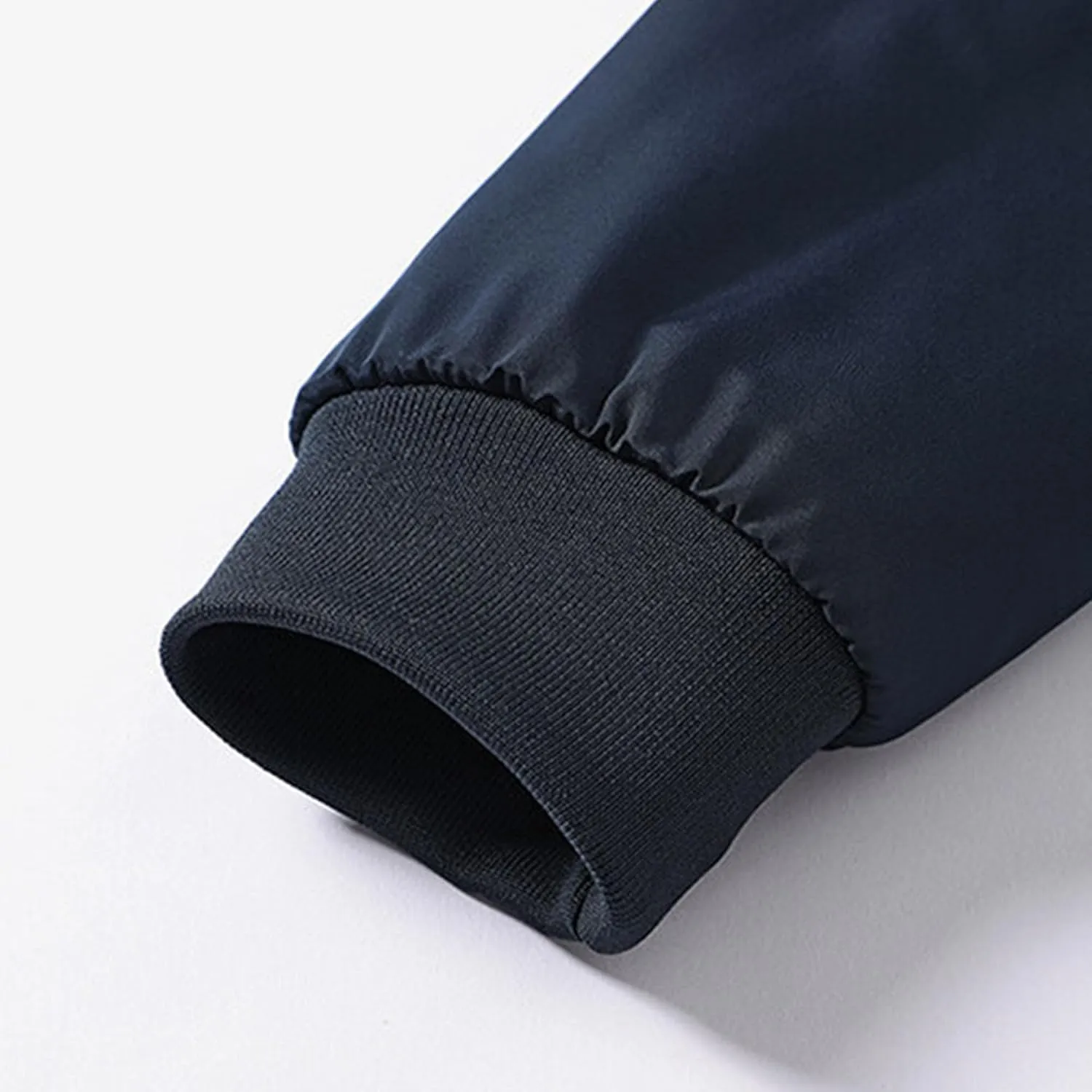 Men's Zipper Quilted Lined Bomber Jacket Stand Collar Warm Winter Padded Coat Windproof Casual Cotton Windbreaker