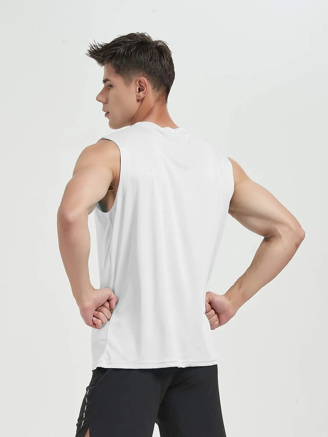 MIER Men's Workout Tank Tops UPF 50  Swim Shirts Quick Dry Running Sleeveless UV Protection Muscle Tees