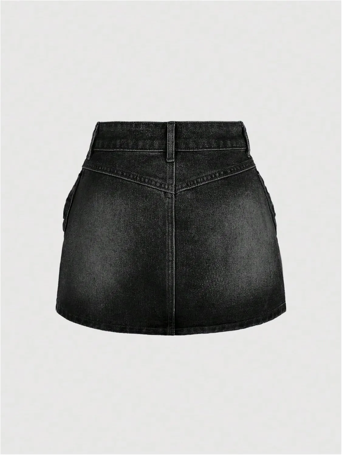 Milumia Women's Bow Knot Front Bodycon Denim Jean Mini Skirt with Pocket