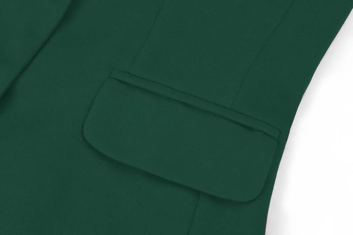 MINTLIMIT Women's 3/4 Sleeve Blazers One Button Work Office Blazer with Pockets