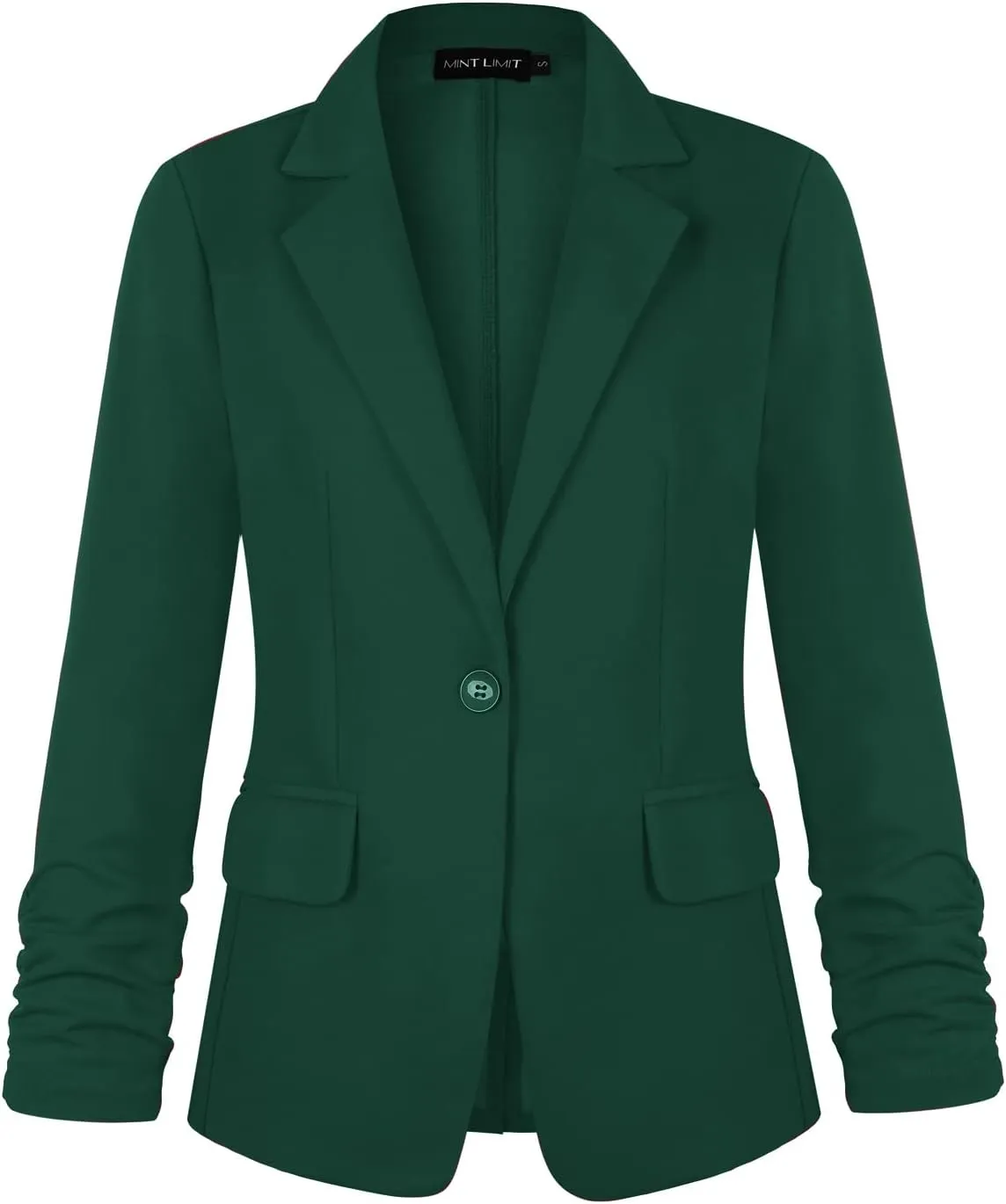 MINTLIMIT Women's 3/4 Sleeve Blazers One Button Work Office Blazer with Pockets