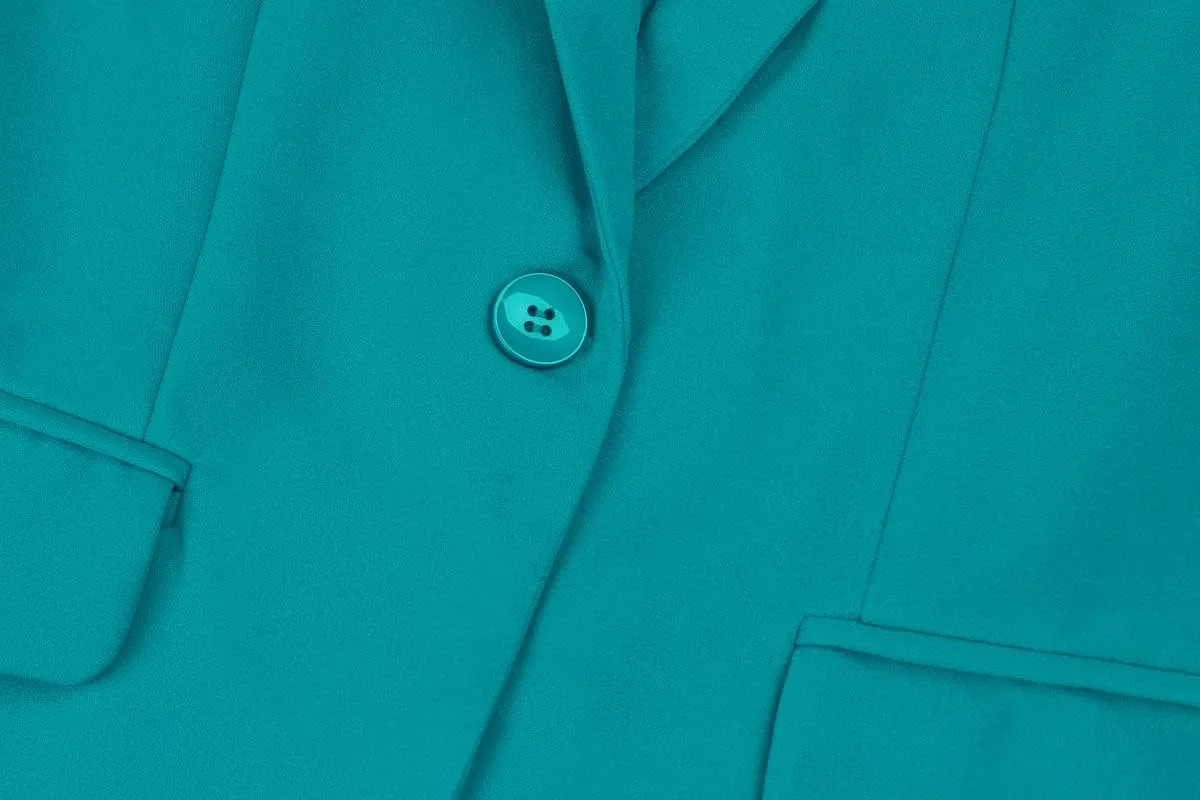 MINTLIMIT Women's 3/4 Sleeve Blazers One Button Work Office Blazer with Pockets