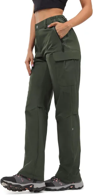 Moosehill Women's-Hiking-Pants-Cargo-Quick-Dry-Stretch-Lightweight Work Outdoor Pants with 5 Deep Pockets
