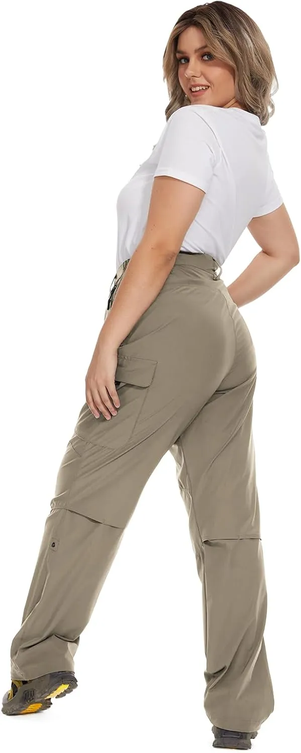 Moosehill Women's-Hiking-Pants-Cargo-Quick-Dry-Stretch-Lightweight Work Outdoor Pants with 5 Deep Pockets
