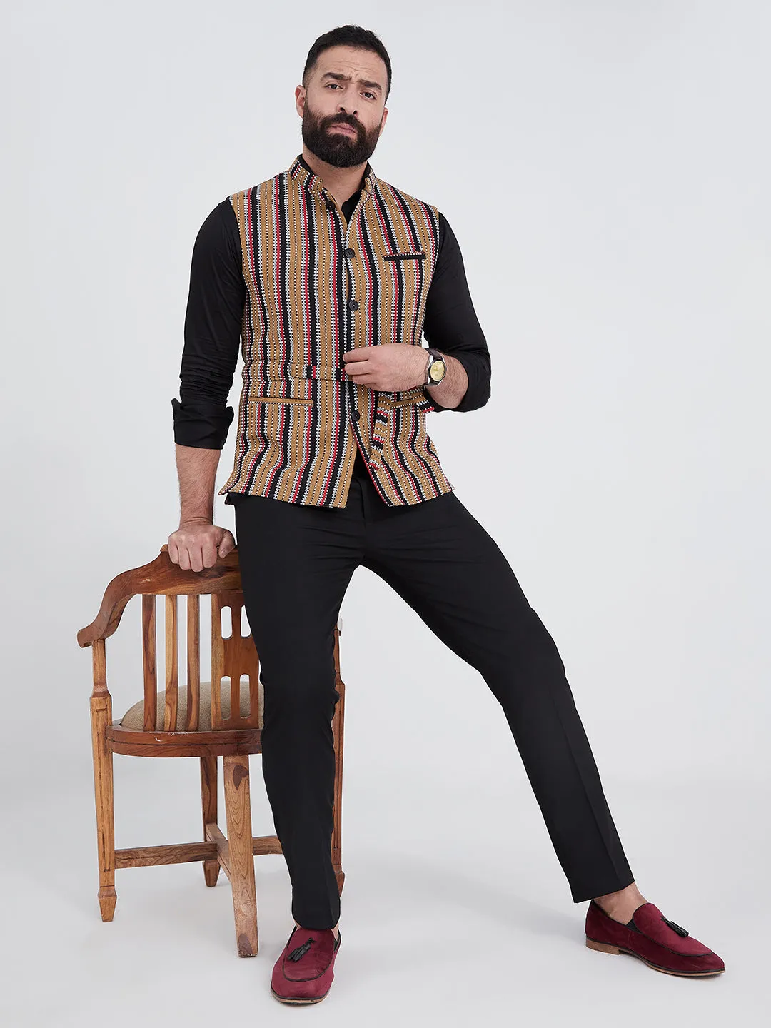 Old Gold Nehru Jacket
