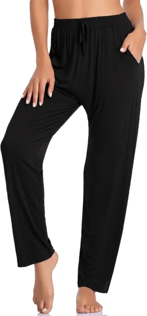 OLIKEME Womens Yoga Pants Loose Comfy Casual Lounge Pants Wide Leg Running Pants Lightweight Workout Pants with Pockets