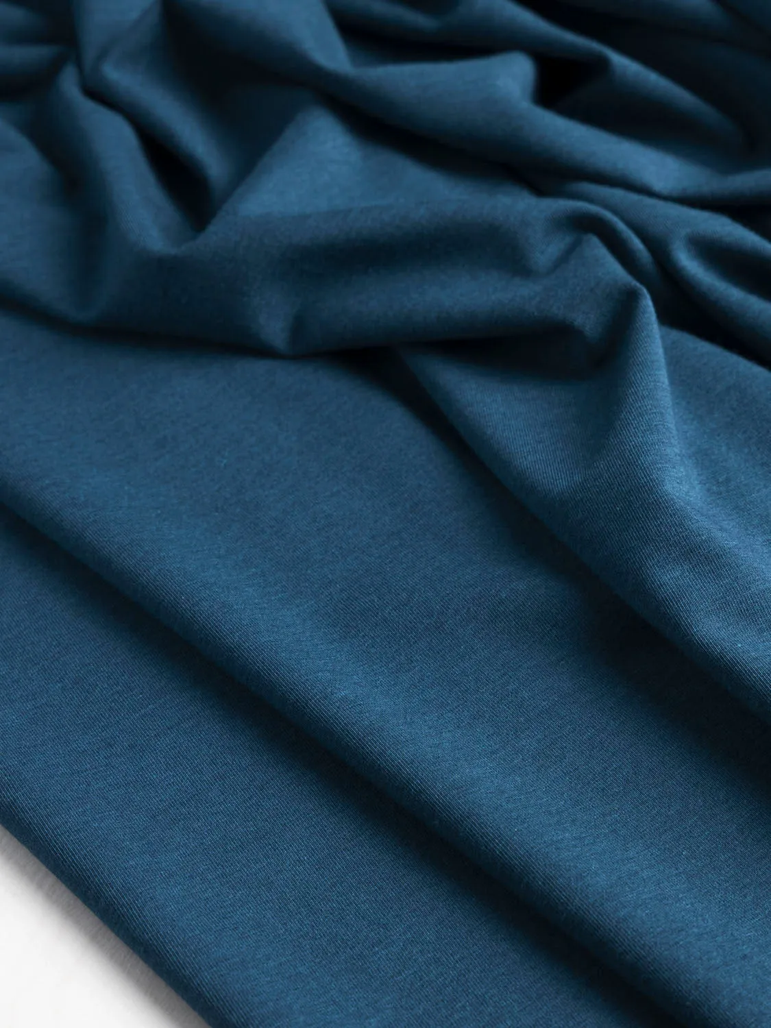 Organic Cotton   Tencel Stretch Knit Jersey - Deep Teal - Swatch