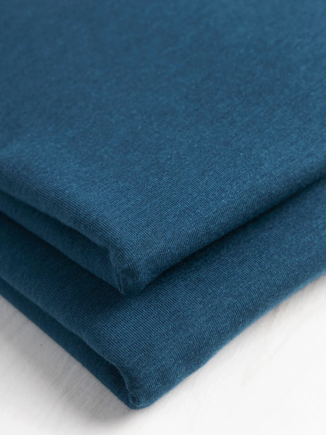 Organic Cotton   Tencel Stretch Knit Jersey - Deep Teal - Swatch