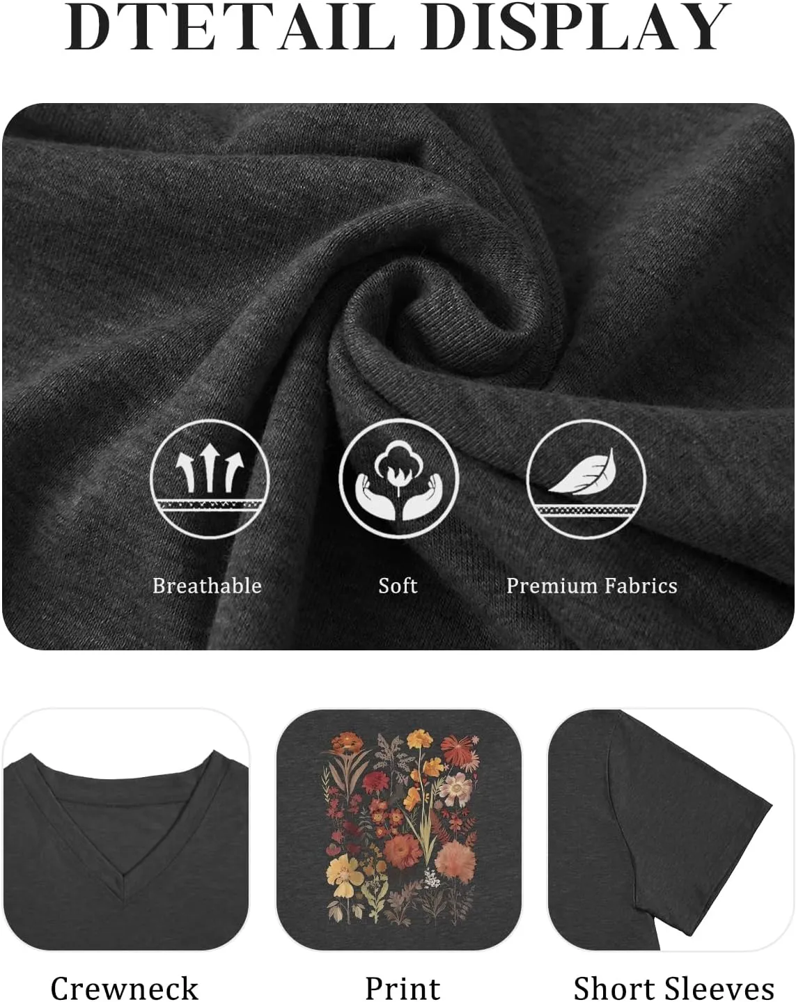 Plus Size T Shirt for Women Graphic Tees Short Sleeve Floral Print Loose Fit Summer Casual Tops 1XL-5XL