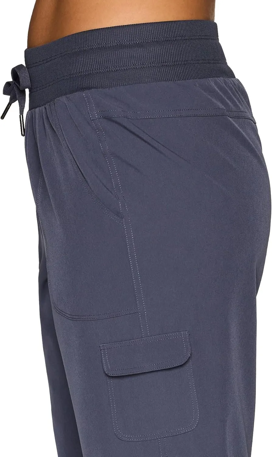 RBX Active Women's Cargo Capri Pant with Pockets Fashion Lightweight Woven with Drawstring