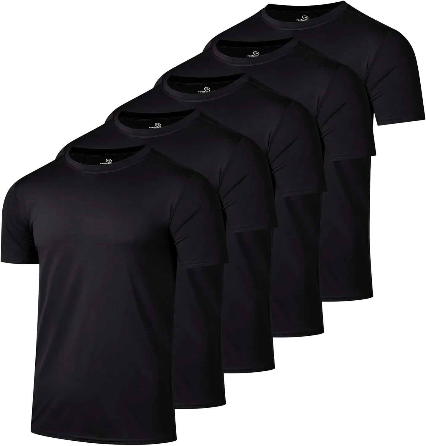 Real Essentials 5 Pack: Youth Dry-Fit Wicking Active Athletic Performance Short Sleeve T-Shirt Boys & Girls Shirts