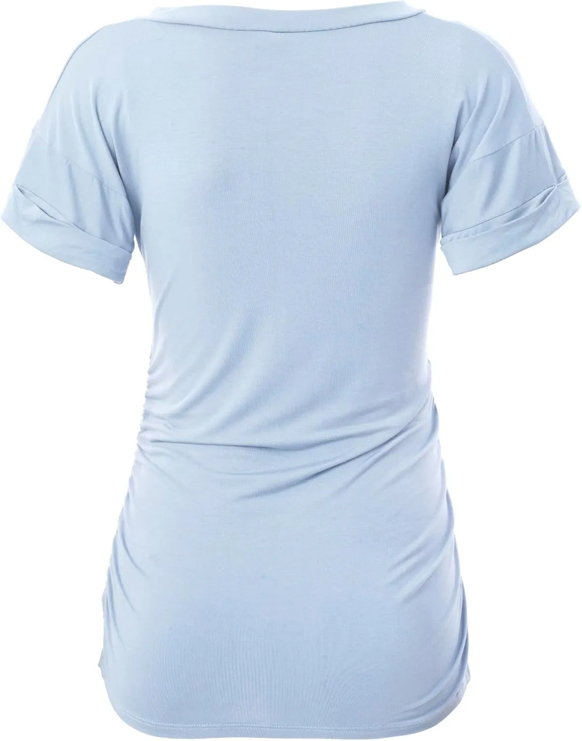 Rnxrbb Long Enough Maternity Shirts Short Sleeve Summer Pregnancy Tops& Tees Clothes V Neck Casual Outfits for Women 3 Pack