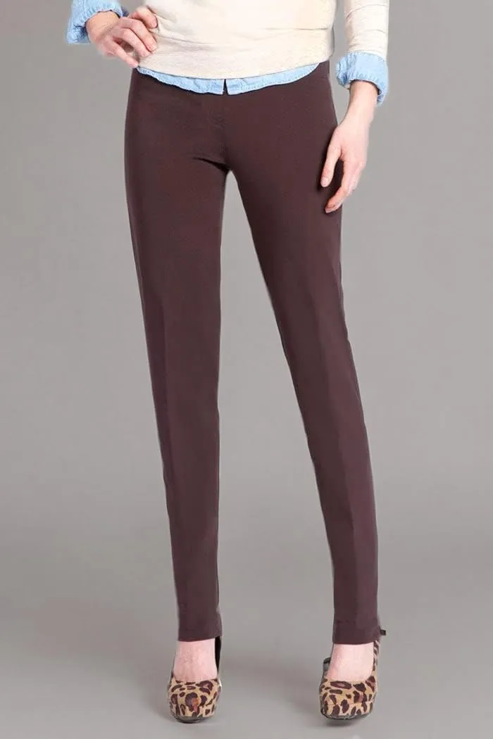 SLIM-SATION Women's Wide Band Regular Length Pull-on Straight Leg Pant with Tummy Control