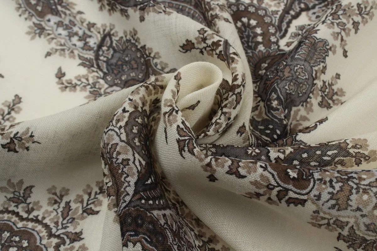 Soft Printed Wool Muslin - Paisley