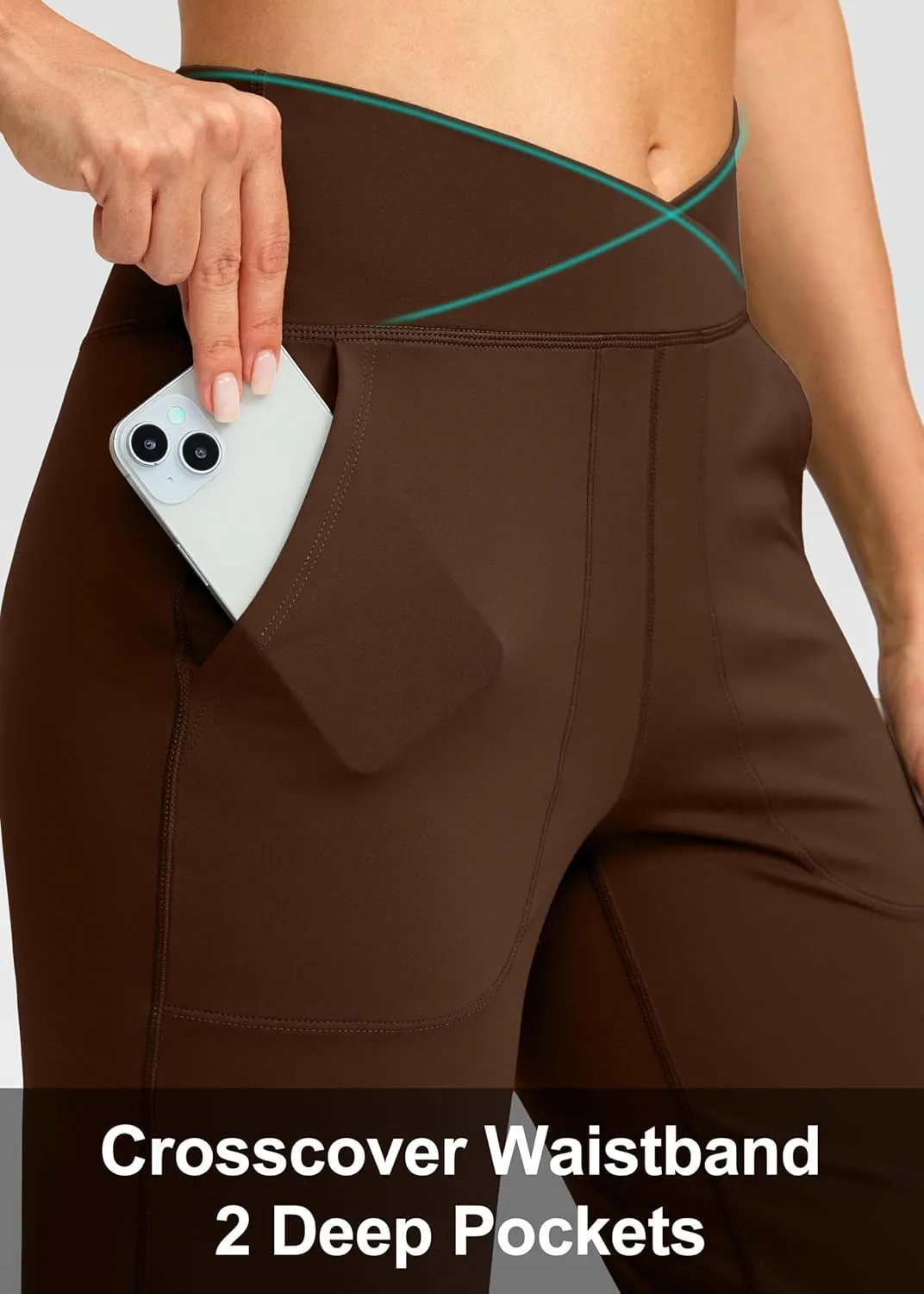 Soothfeel Wide Leg Pants Woman Yoga Pants with Pocket Crosscover High Waist Stretch Work Lounge Casual Dress Sweatpants
