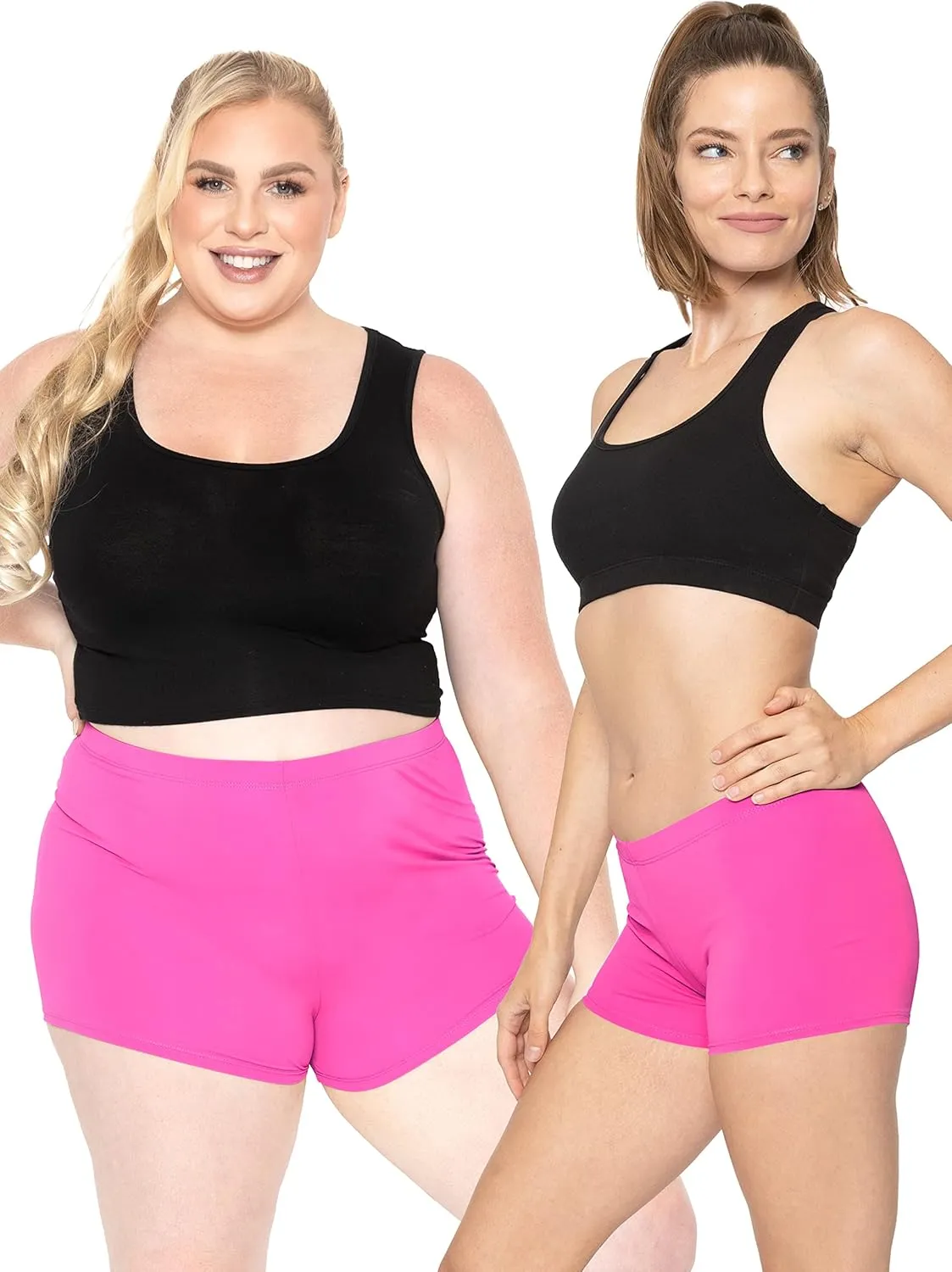 STRETCH IS COMFORT Women's and Plus Size Nylon Booty Shorts | S-3X