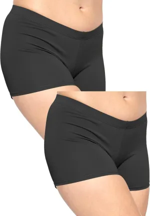 STRETCH IS COMFORT Women's and Plus Size Nylon Booty Shorts | S-3X