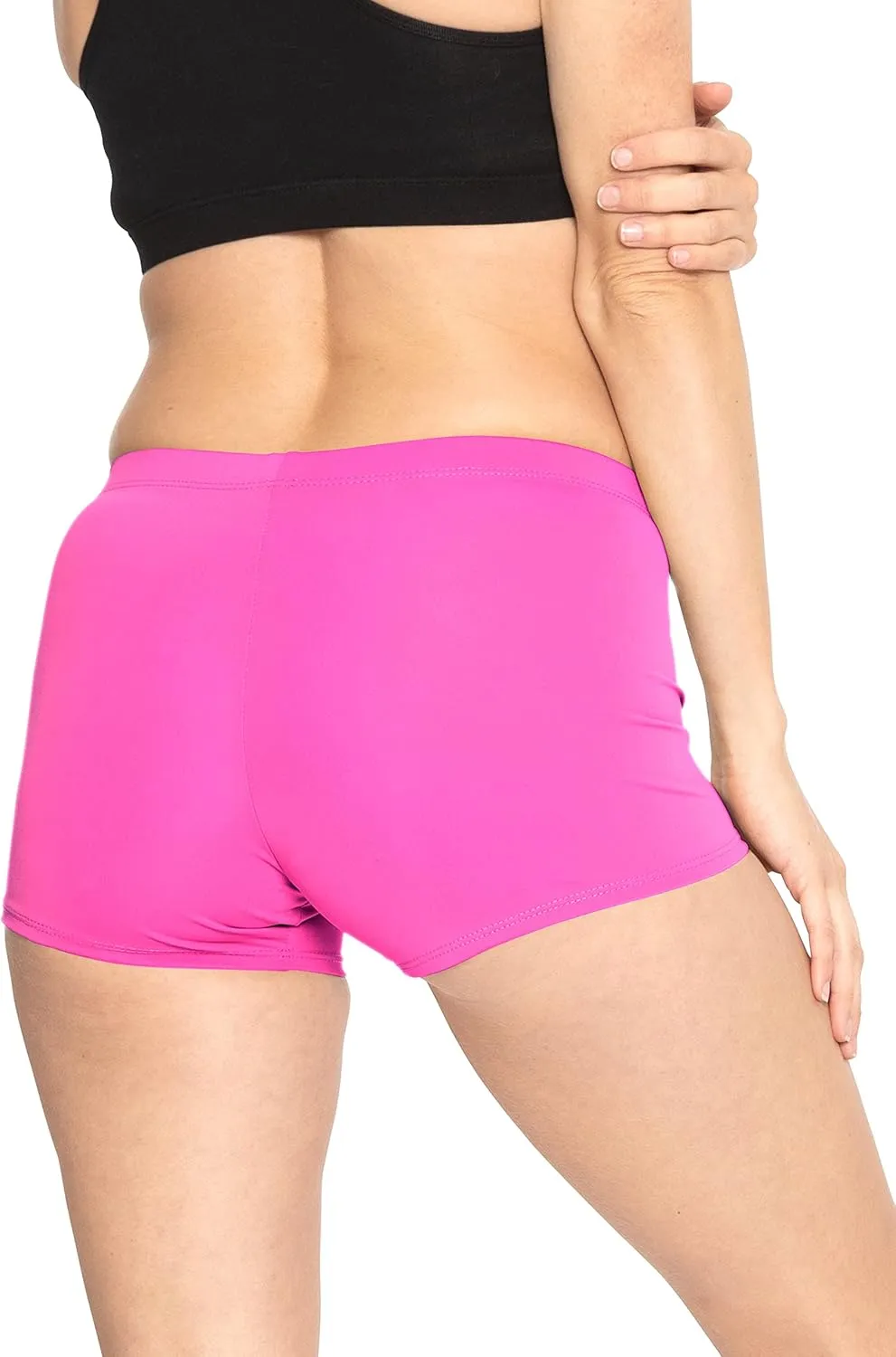 STRETCH IS COMFORT Women's and Plus Size Nylon Booty Shorts | S-3X