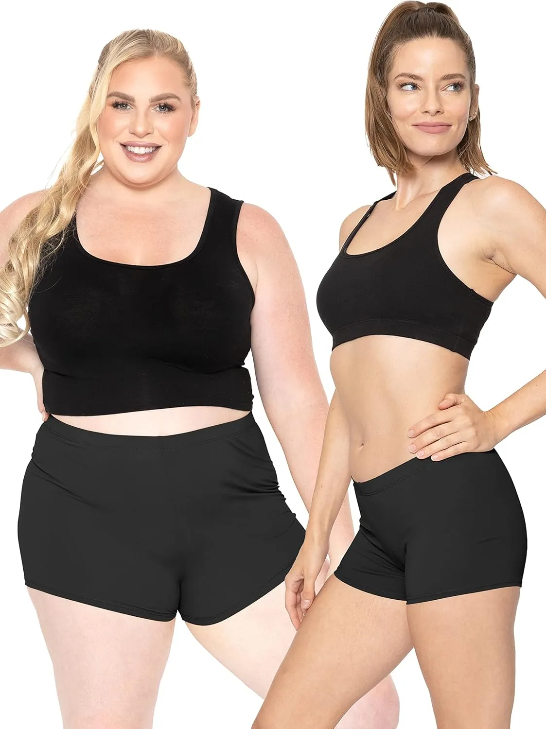 STRETCH IS COMFORT Women's and Plus Size Nylon Booty Shorts | S-3X