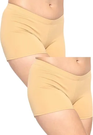 STRETCH IS COMFORT Women's and Plus Size Nylon Booty Shorts | S-3X
