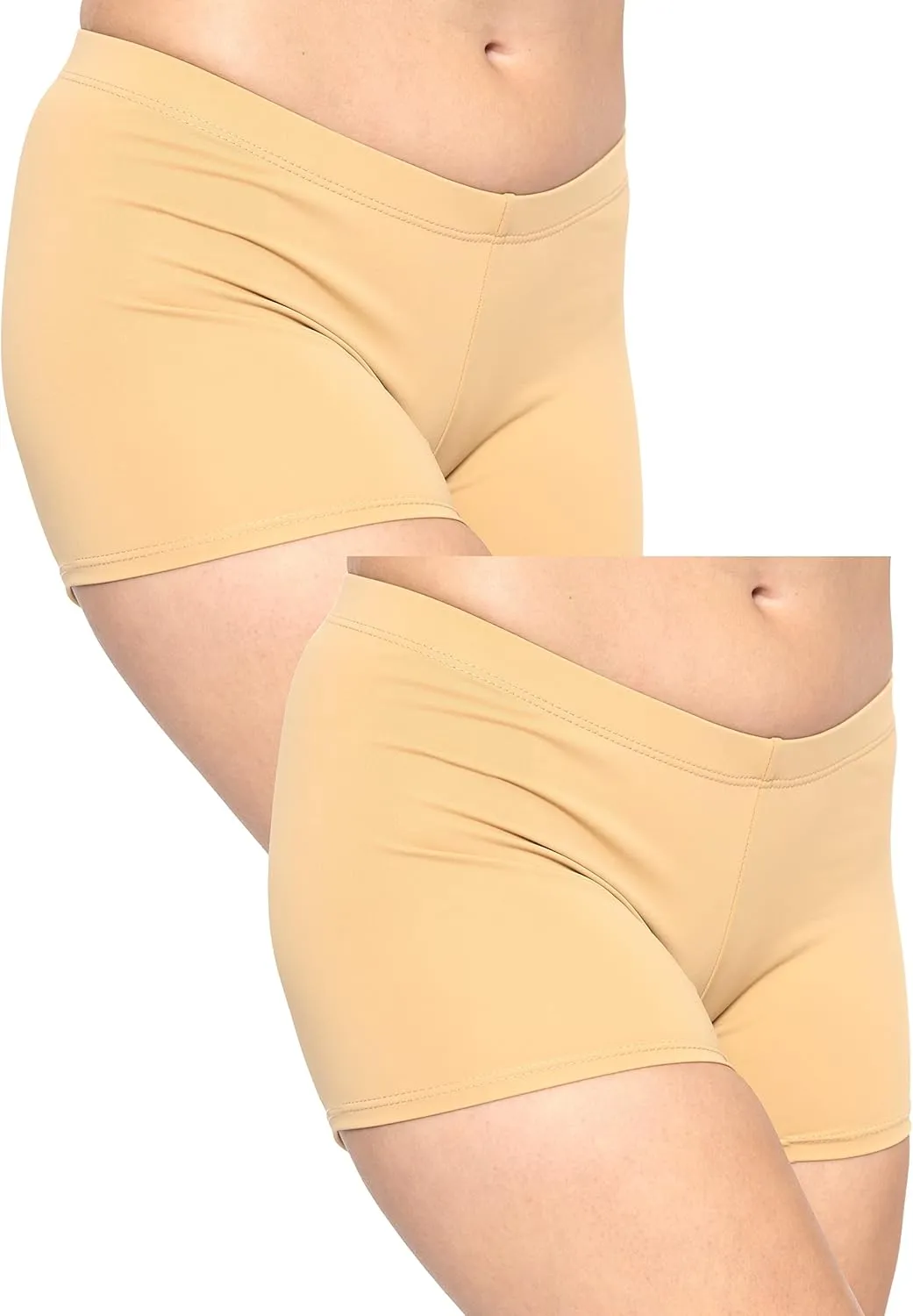 STRETCH IS COMFORT Women's and Plus Size Nylon Booty Shorts | S-3X
