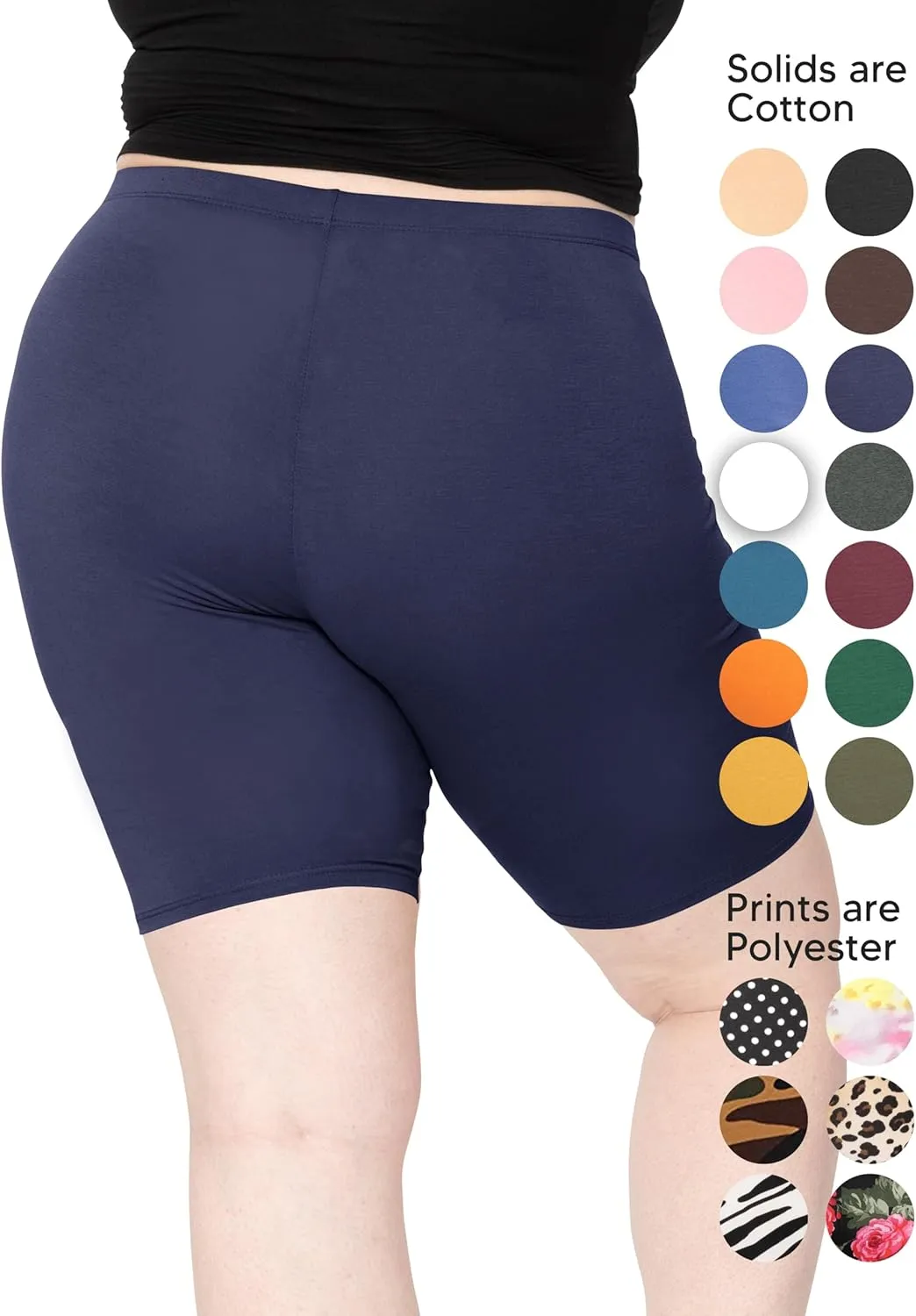 STRETCH IS COMFORT Women's Plus Size Cotton Biker Shorts | Cotton | X-Large - 7X