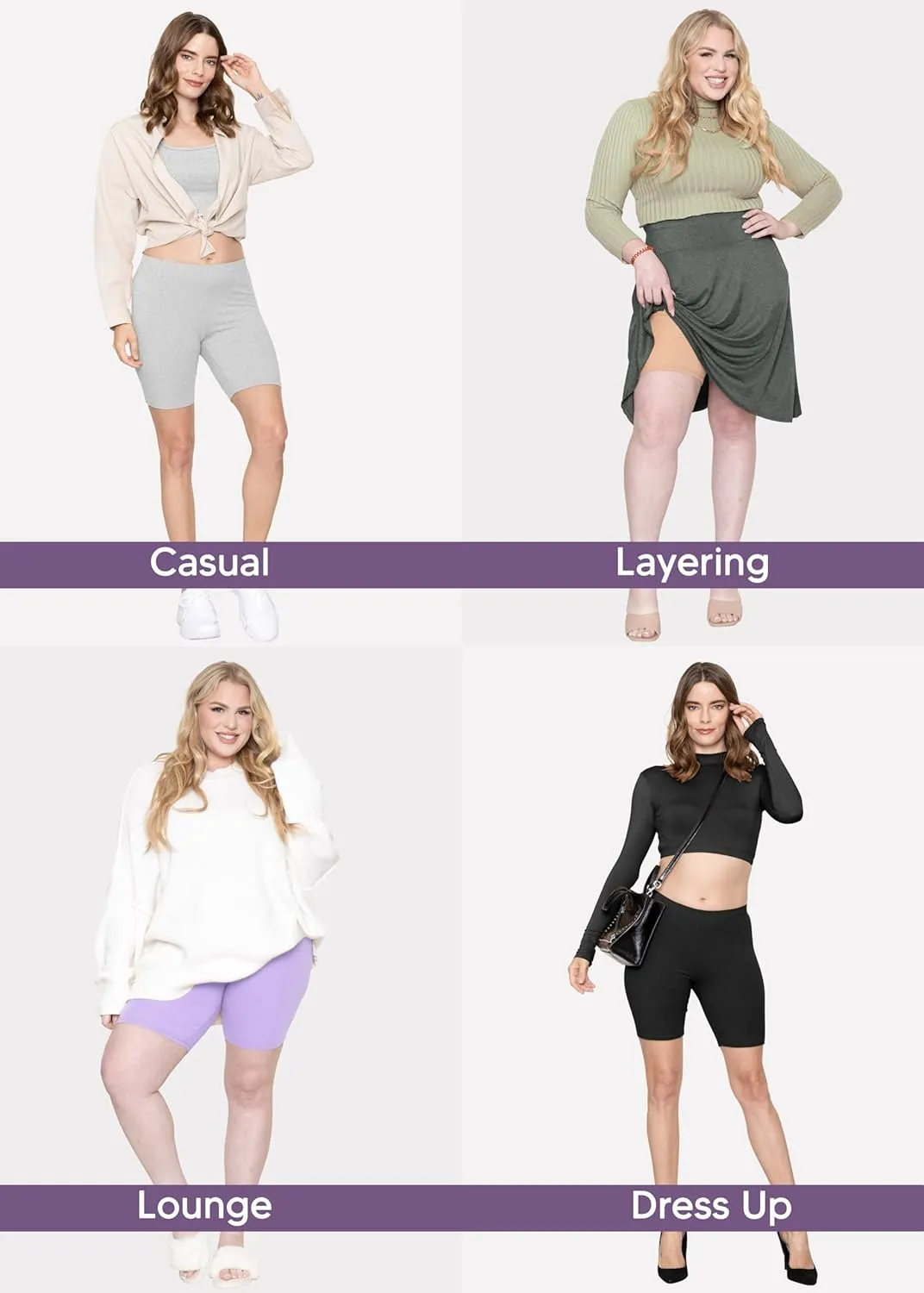 STRETCH IS COMFORT Women's Plus Size Cotton Biker Shorts | Cotton | X-Large - 7X