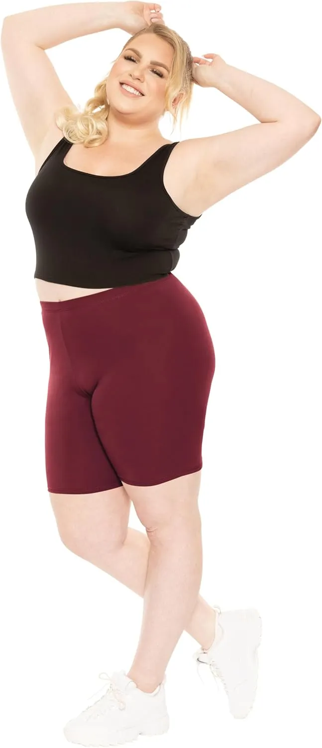 STRETCH IS COMFORT Women's Plus Size Cotton Biker Shorts | Cotton | X-Large - 7X