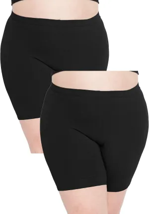 STRETCH IS COMFORT Women's Plus Size Cotton Biker Shorts | Cotton | X-Large - 7X