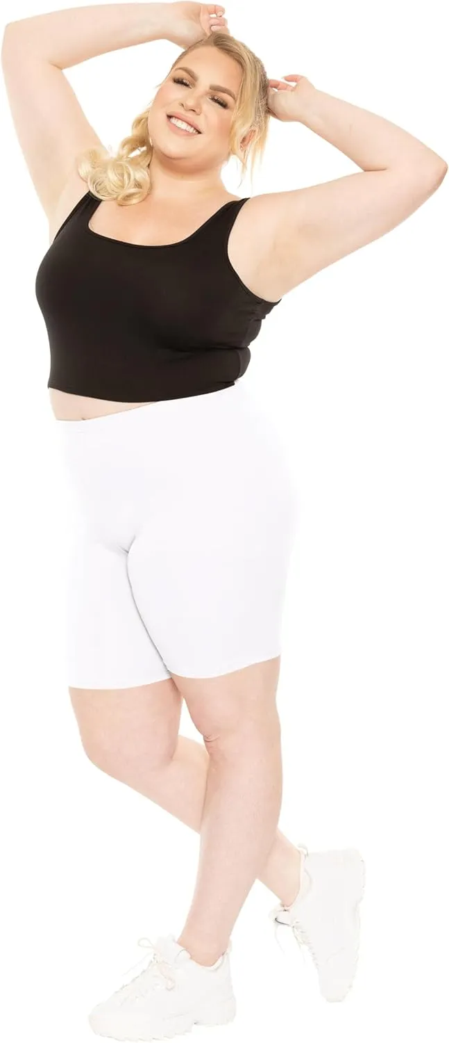 STRETCH IS COMFORT Women's Plus Size Cotton Biker Shorts | Cotton | X-Large - 7X
