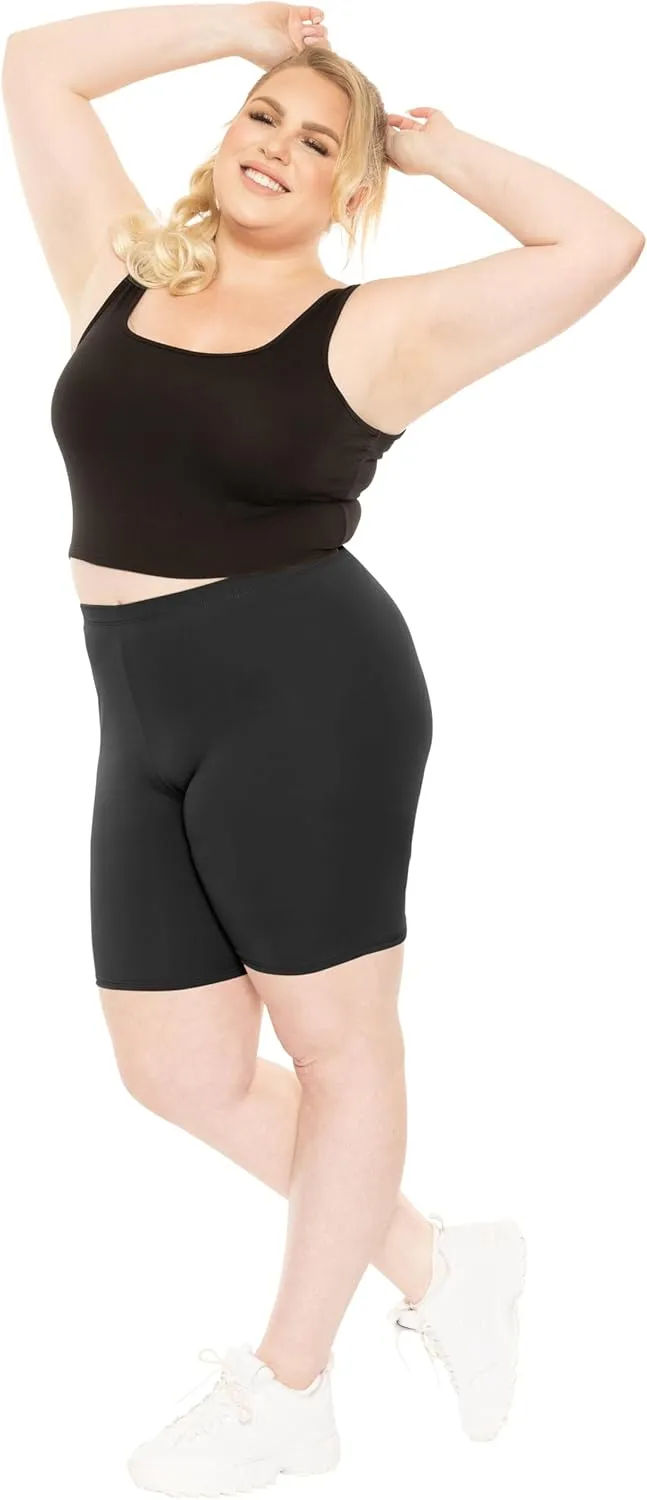 STRETCH IS COMFORT Women's Plus Size Cotton Biker Shorts | Cotton | X-Large - 7X