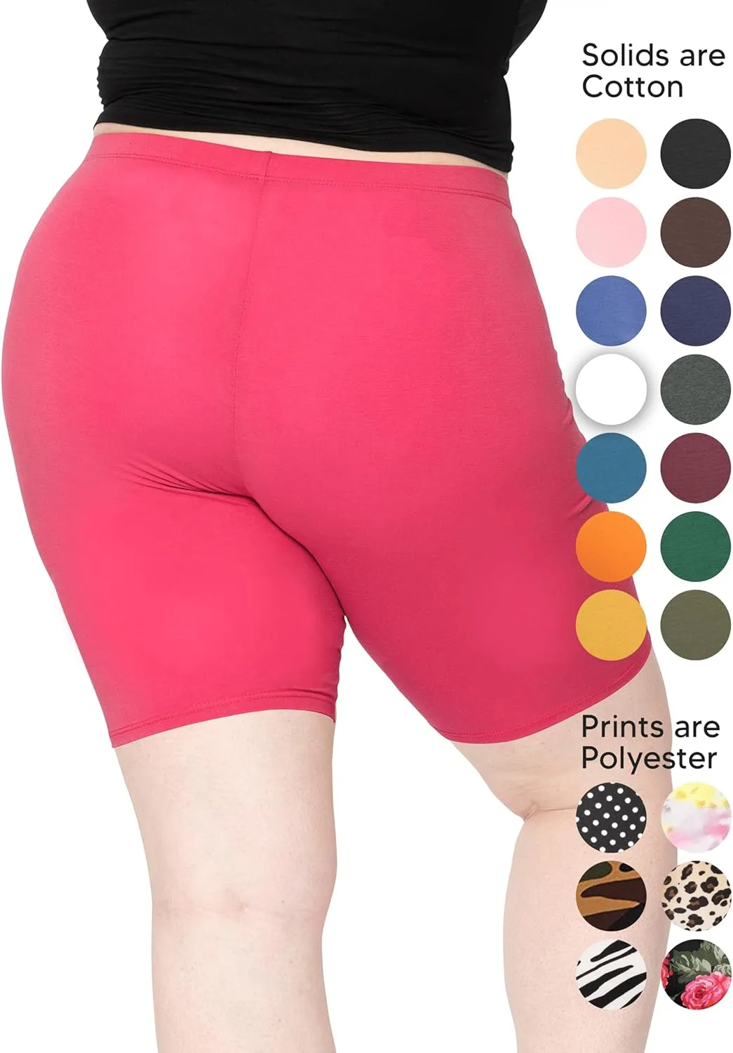 STRETCH IS COMFORT Women's Plus Size Cotton Biker Shorts | Cotton | X-Large - 7X