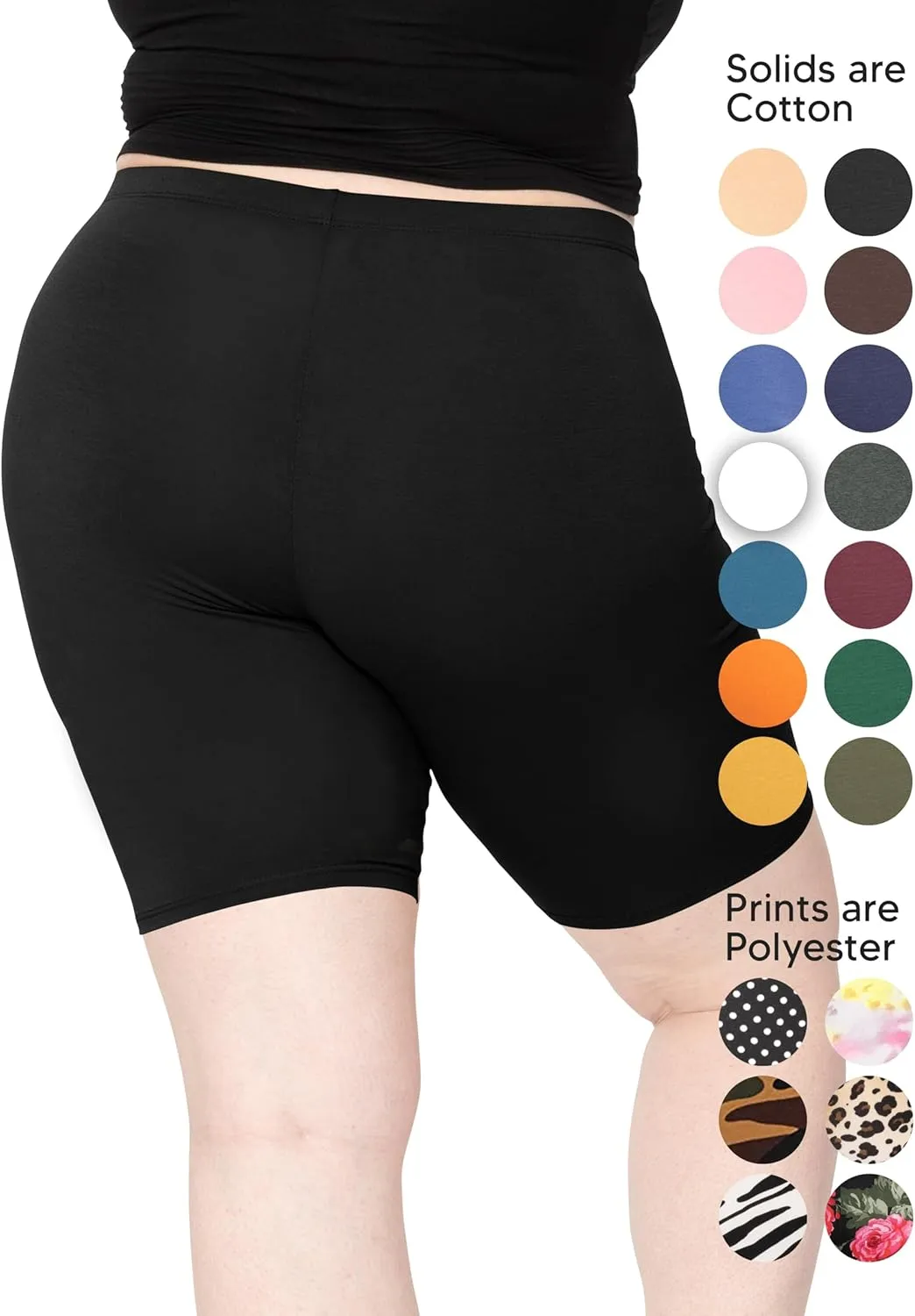 STRETCH IS COMFORT Women's Plus Size Cotton Biker Shorts | Cotton | X-Large - 7X
