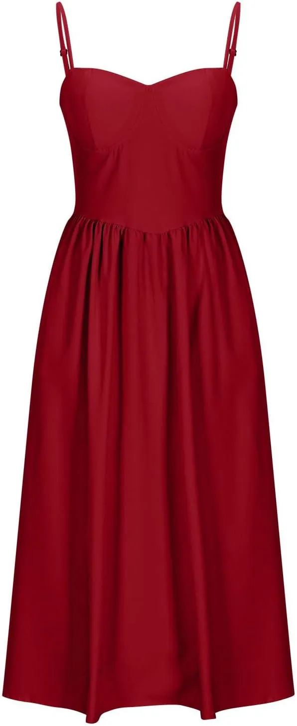 Summer Wedding Guest Dress Trendy Elegant Camisole Skirt for Women Bubble Princess Long Sundress Fit Comfort Evening