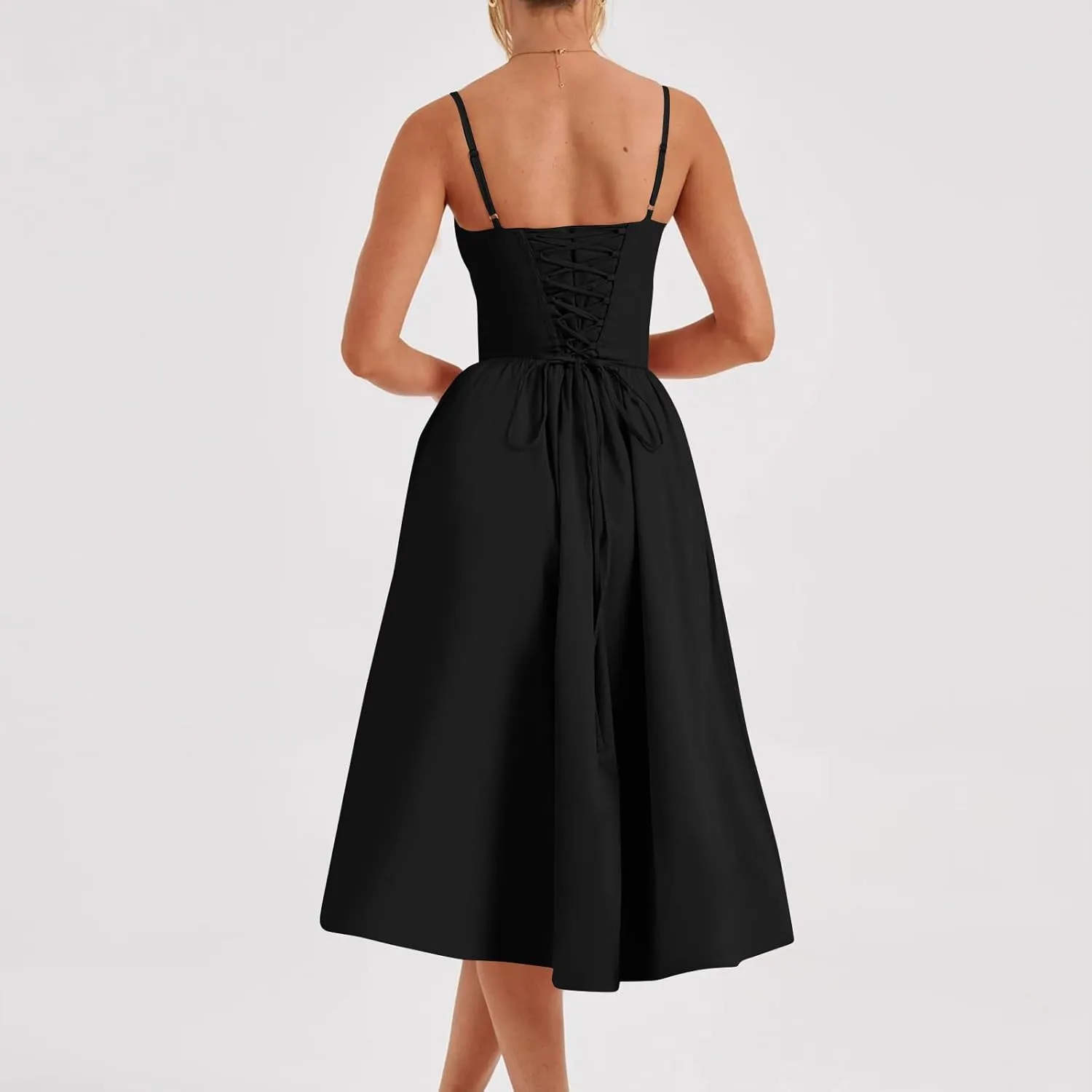Summer Wedding Guest Dress Trendy Elegant Camisole Skirt for Women Bubble Princess Long Sundress Fit Comfort Evening