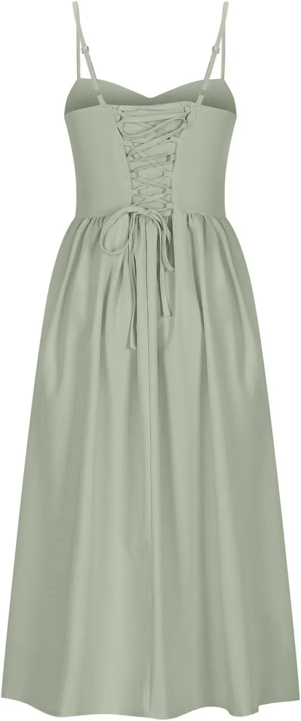 Summer Wedding Guest Dress Trendy Elegant Camisole Skirt for Women Bubble Princess Long Sundress Fit Comfort Evening