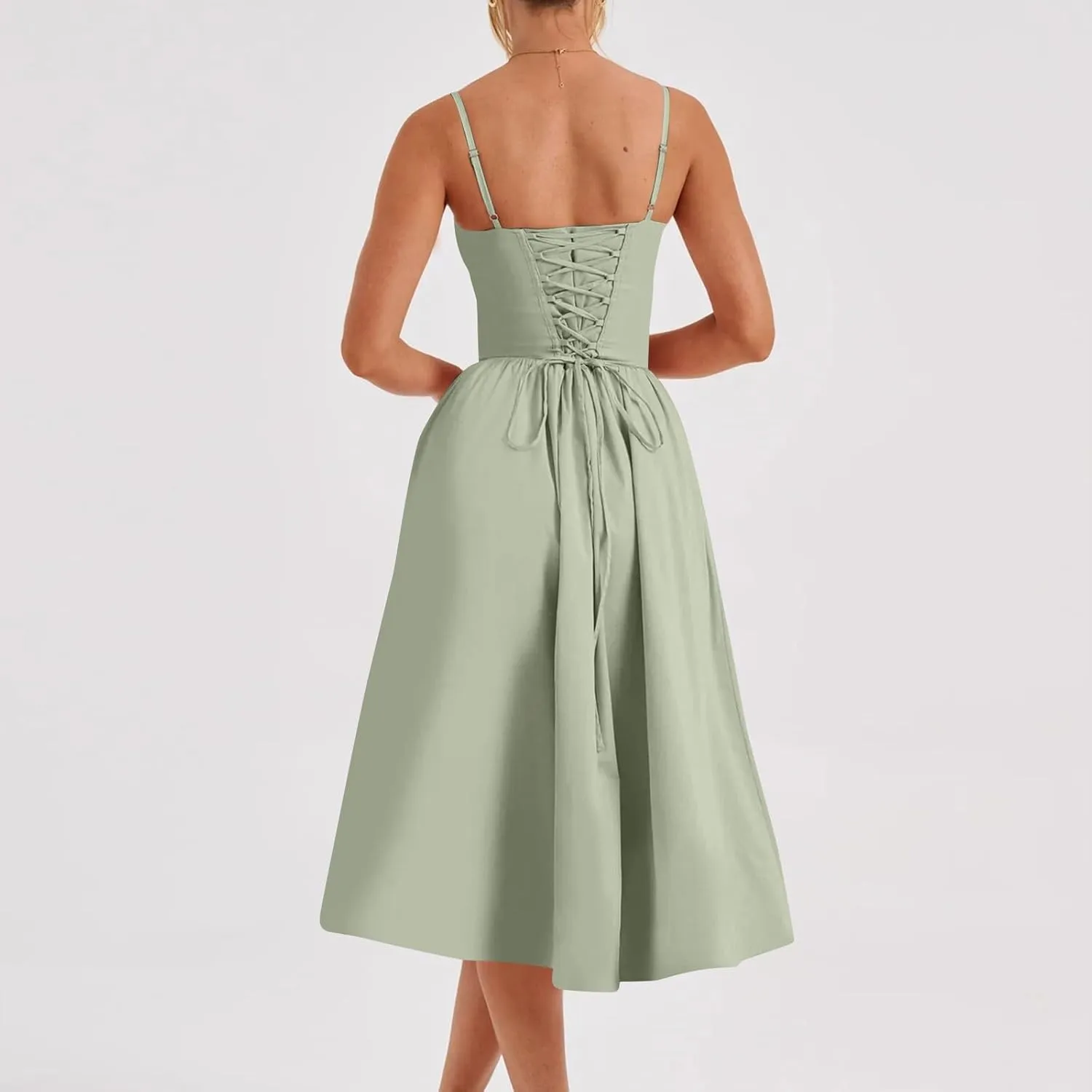 Summer Wedding Guest Dress Trendy Elegant Camisole Skirt for Women Bubble Princess Long Sundress Fit Comfort Evening